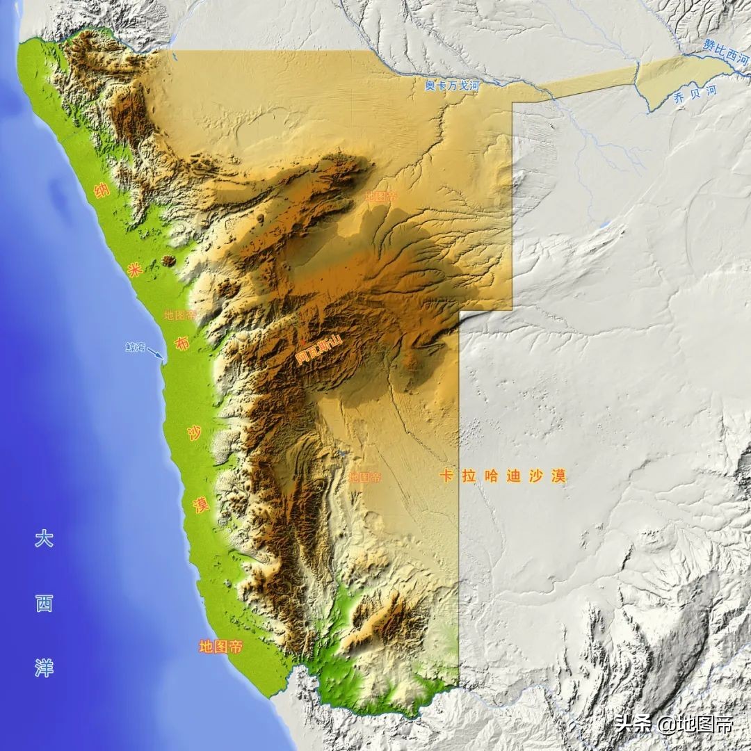 纳米布沙漠地形图图片
