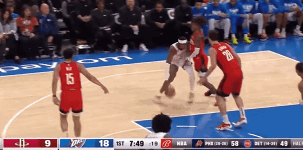 NBA雷霆VS火箭常規賽（雷霆轟153分狂勝火箭32分反超湖人 亞歷山大單節20分三節42分打卡）