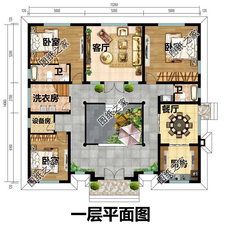 农村中式庭院别墅设计，白墙黛瓦搭配上超大庭院，美到怀疑人生