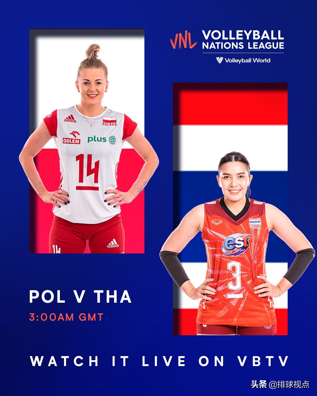 世界女排联赛泰国2:3被波兰大逆转，第一得分点平皮查亚受伤离场