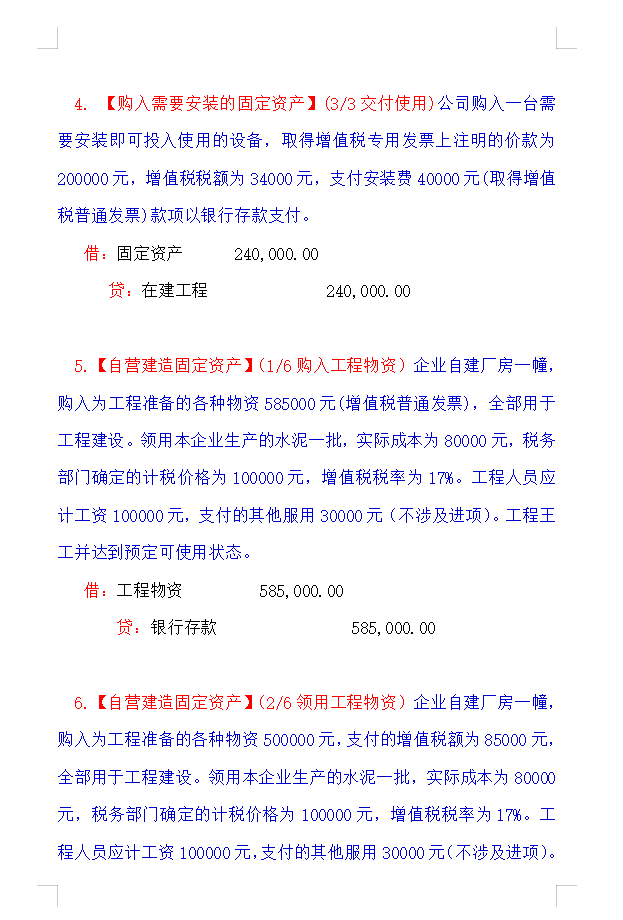 熬了整整6个小时，终于把固定资产的账务处理总结好了，十分详细