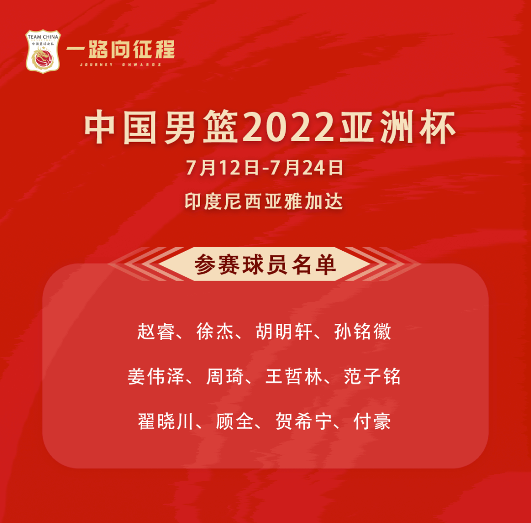 篮球队名称及口号大全(中国男篮2022亚洲杯12人名单公布！盼众将平安归来)