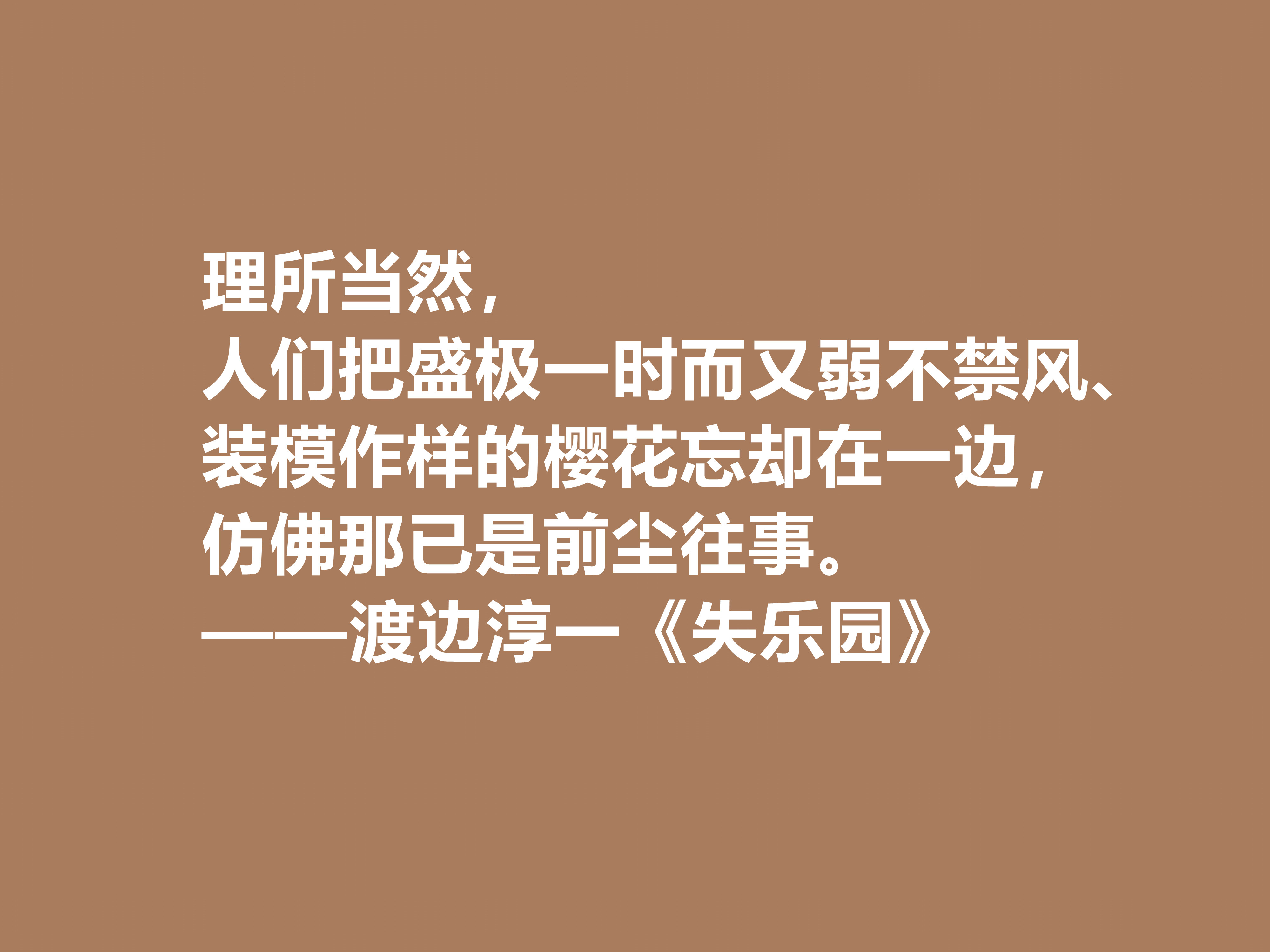 渡边淳一代表作，《失乐园》中十句格言，句句透彻，暗含人生真谛