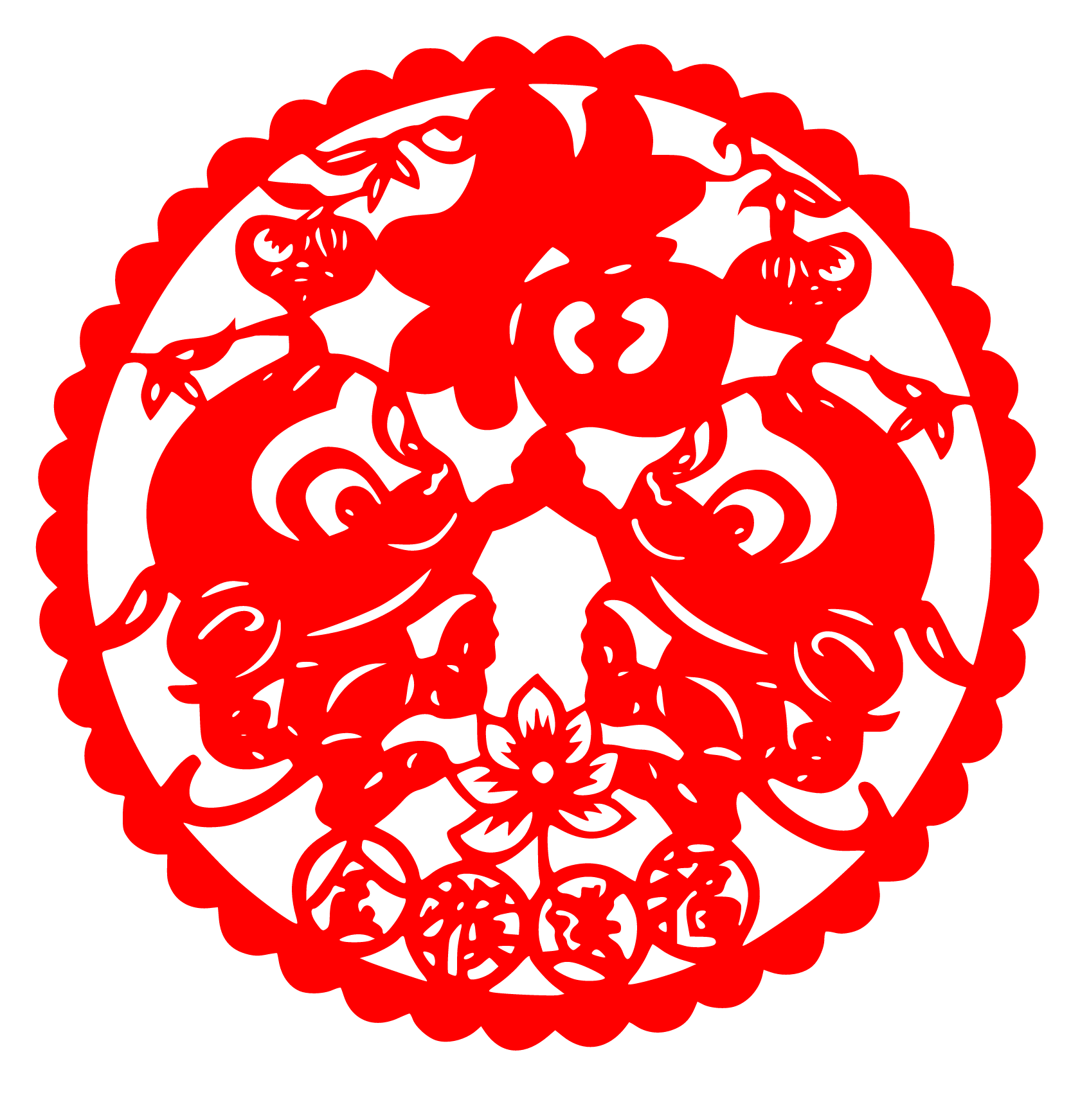 生肖猴剪纸,手工剪纸,呆萌可爱的小猴子