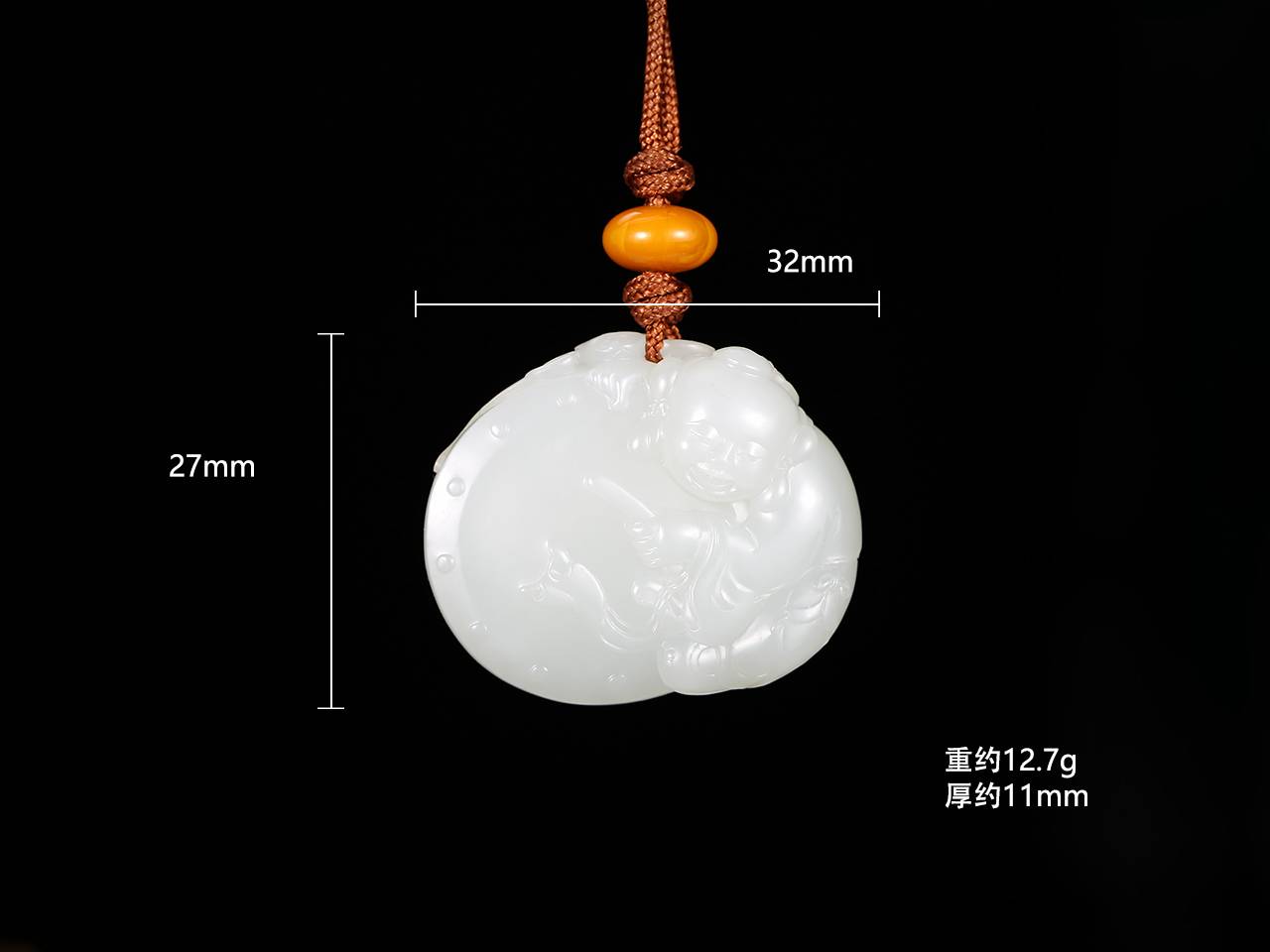 佰匞玉雕 倪伟滨 新疆和田玉籽料 童子打鼓