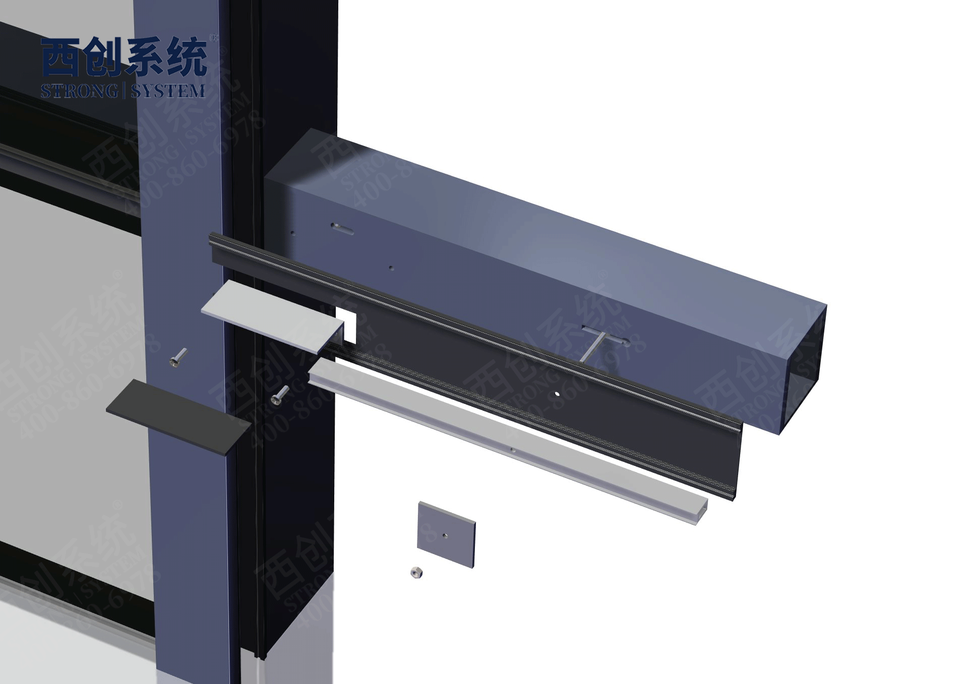 专利产品 | 上海嘉定项目铣卡槽精制钢玻璃幕墙系统 - 西创系统(图14)