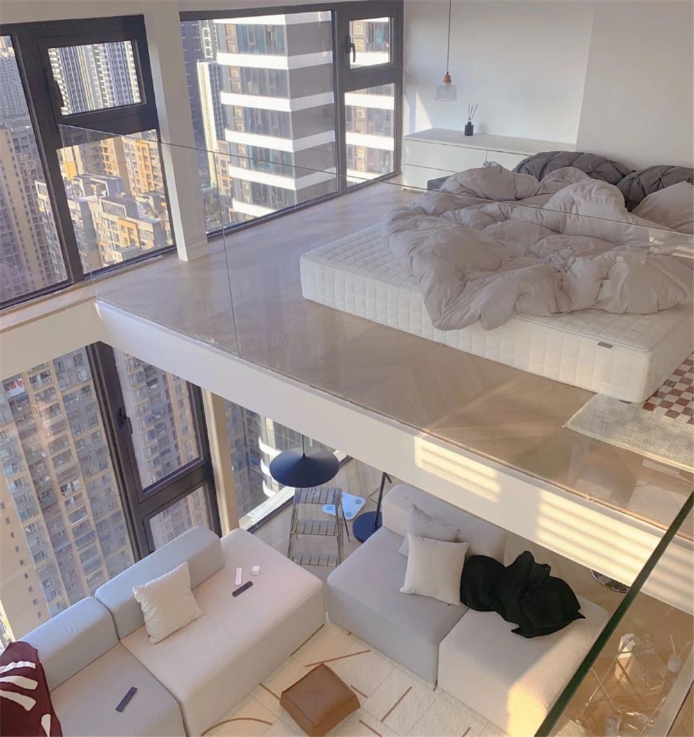 一间广州40㎡LOFT：“天井”式二层隔间很有特点，独居也太舒服了