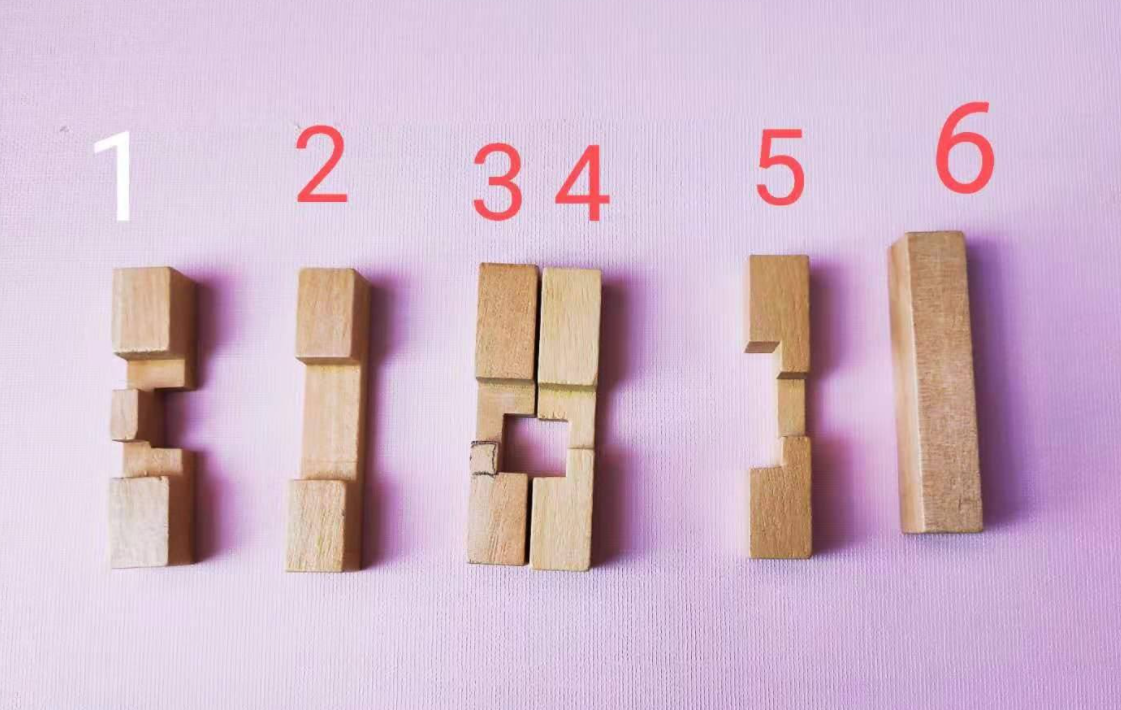 6根孔明锁（鲁班锁）解法与安装