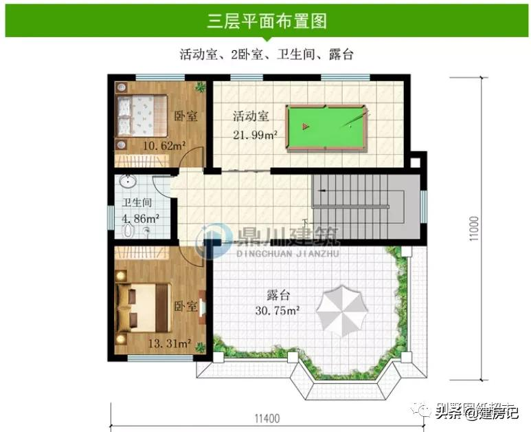 开间11米，广东17款三层农村别墅，尺寸布局有讲究，符合乡村风水