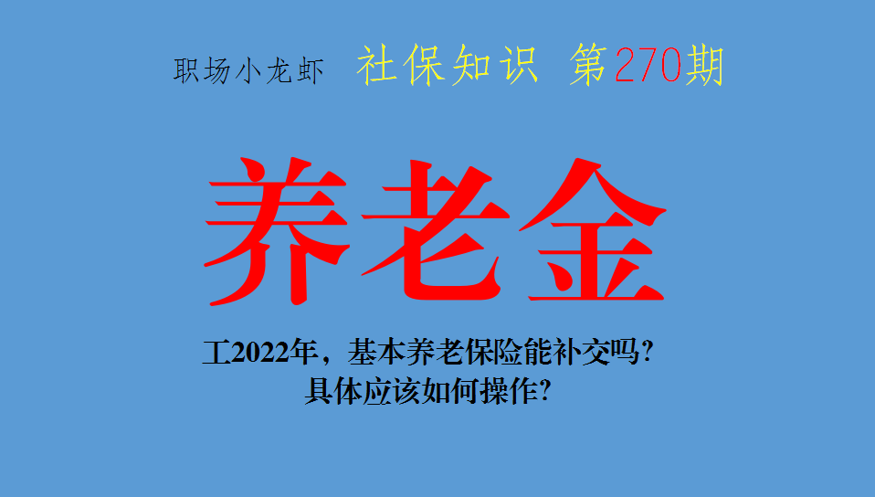 2022年，基本养老保险能补交吗？具体应该如何操作？