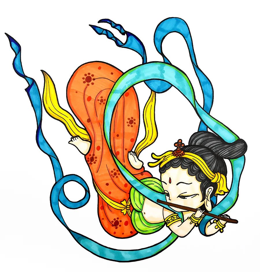 画小男孩动漫(儿童画教程|高年级国潮动漫课程-- 敦煌飞天)