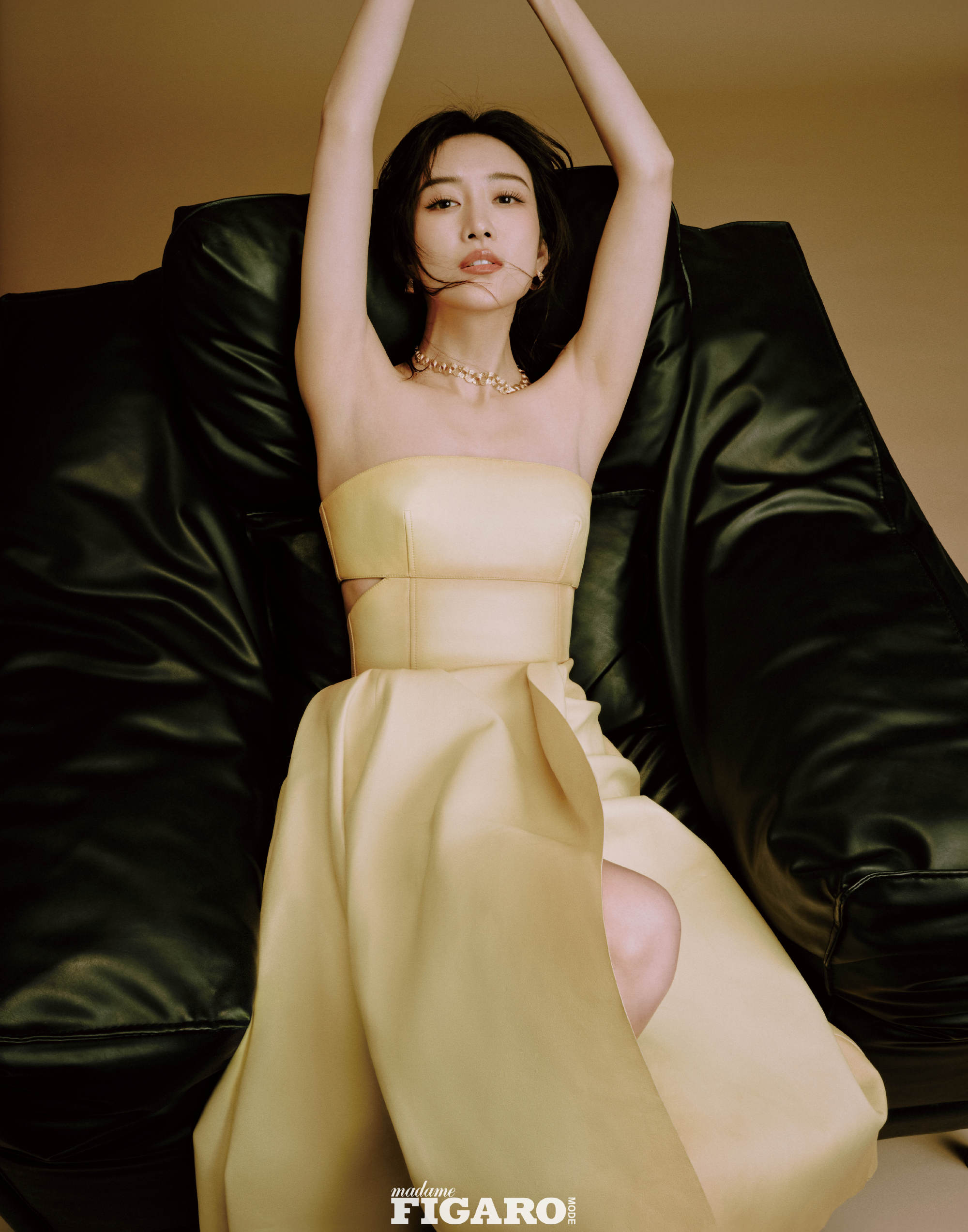 王鸥登《费加罗mode》一月刊,贝壳抹胸长裙宛如女神降临,太美了