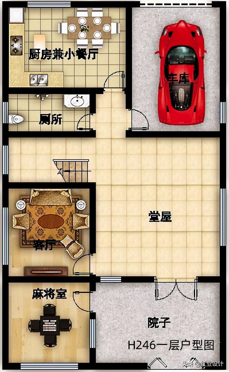 回农村自建房，怎能没有大堂屋？推荐5套图纸总有一套适合你