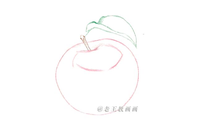 简笔画苹果的图片大全(苹果真那么难画吗？只需要6步，教你画一个苹果)