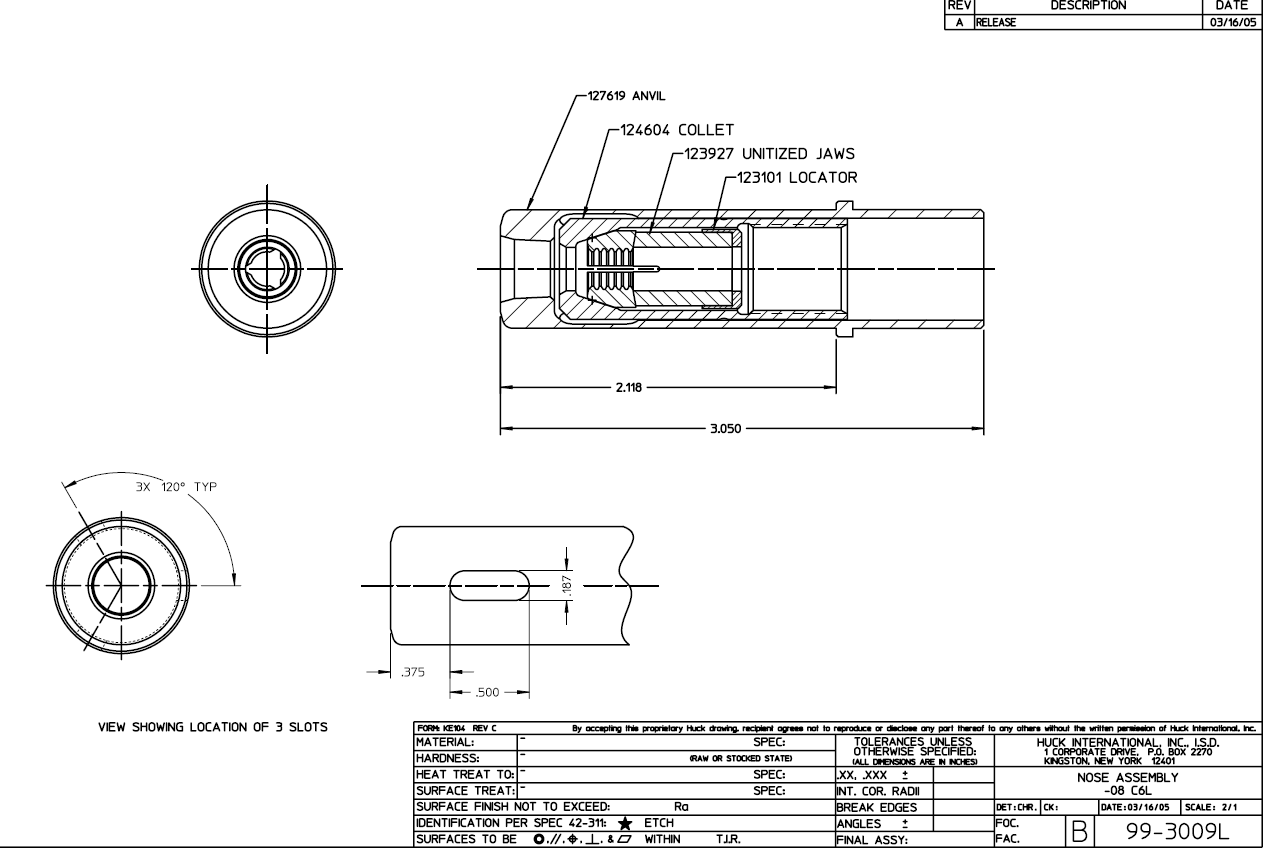 Huck99-3009L哈克环槽铆钉工具枪头