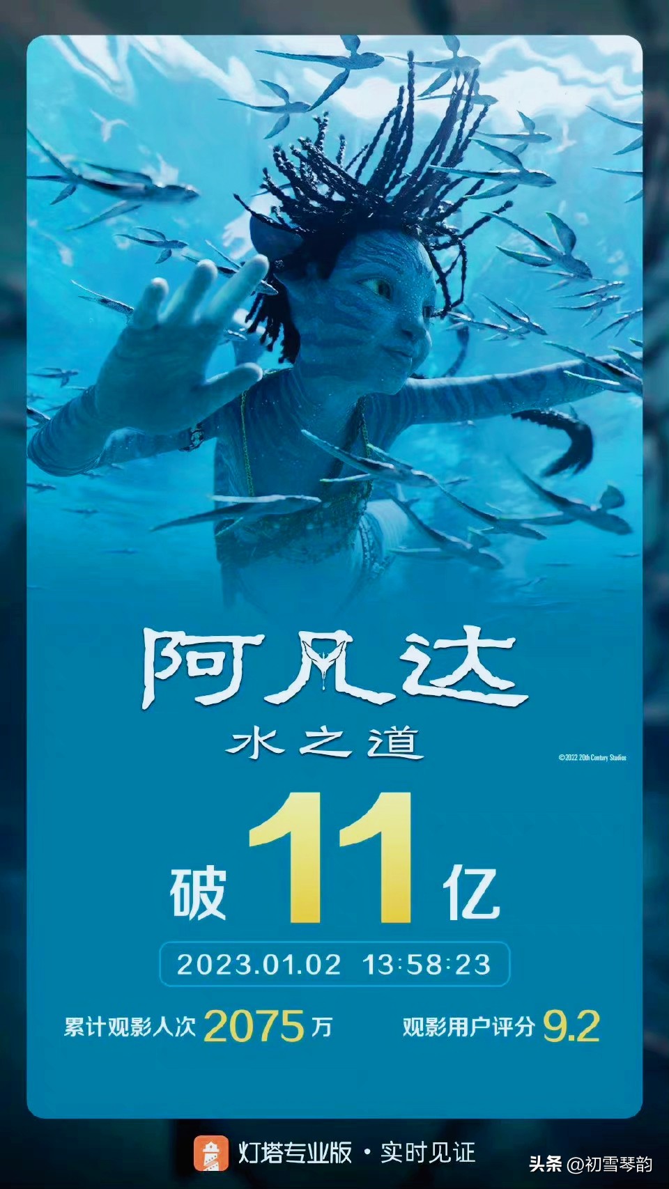 卡神《阿凡达2：水之道》破14亿美元，2022年度全球票房TOP10曝光