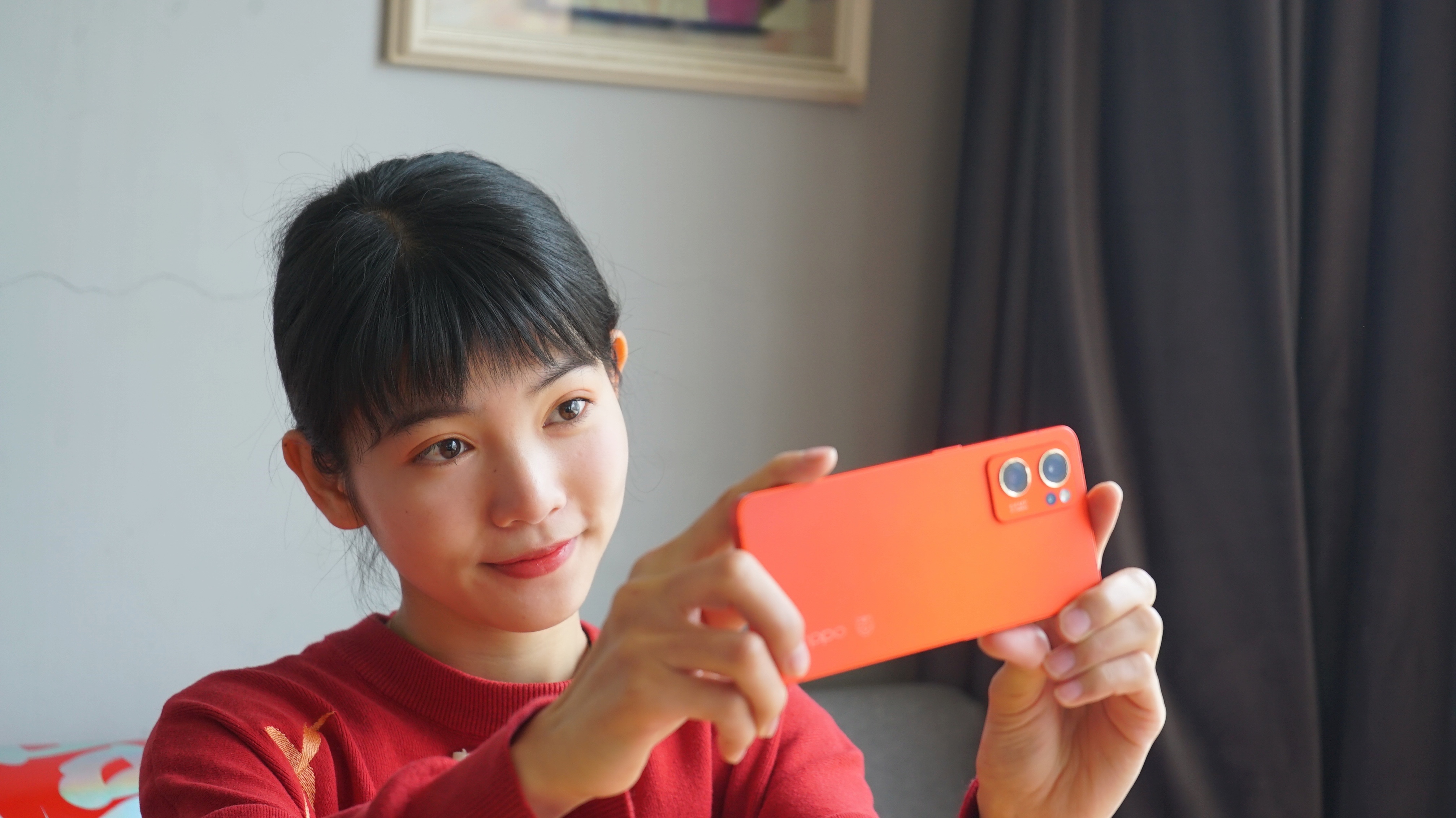 用OPPO Reno7新年版，红红火火过新年