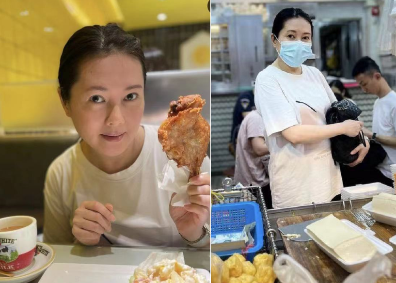 56岁李丽珍素颜逛菜市场，不化妆皮肤白净细嫩，背四万小包显阔气