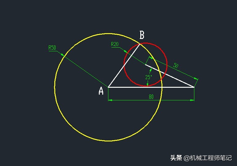 空间四边形怎么画(CAD巧用：已知4边长度和1个角度，绘制四边形)