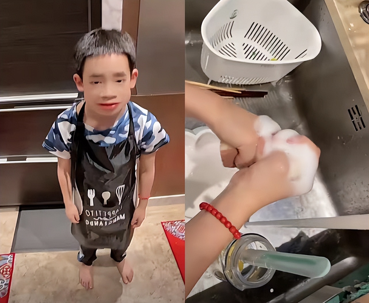 应采儿晒居家技能，化身tony为爸爸和儿子理发，祖孙剪完变型男