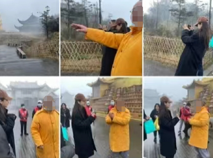 Baby素颜出游被偶遇!皮肤白皙身材纤瘦,叉开腿拍游客照太真实