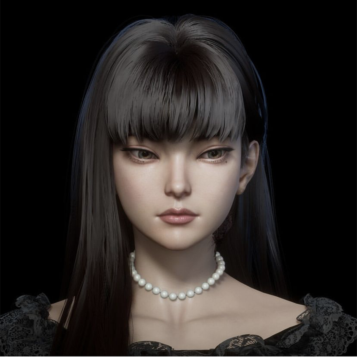 高水准的3d动画人物,黑发不一定都是亚洲女孩,但审美是很正常的