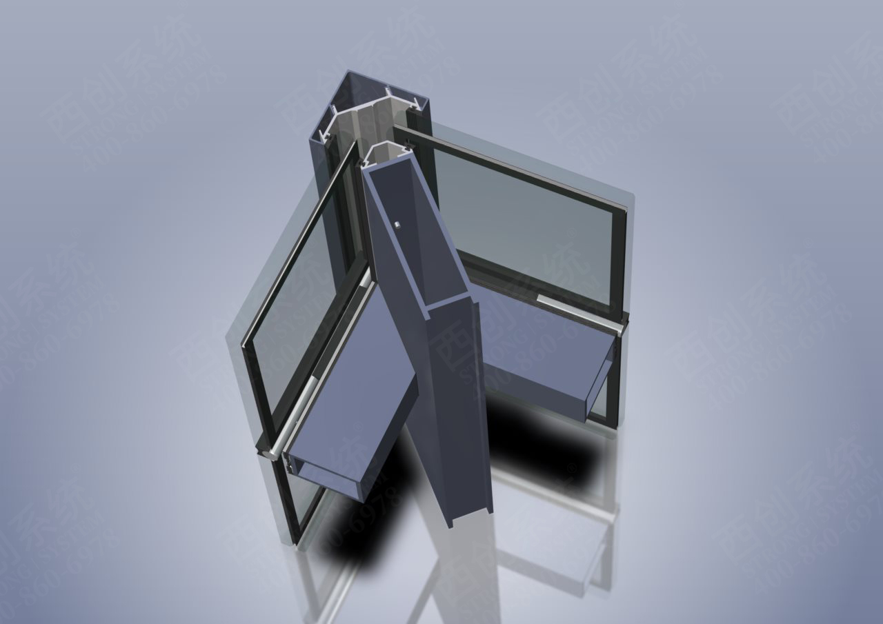 多截面精制钢型材幕墙系统90度阳角转接方法 - 西创系统(图4)
