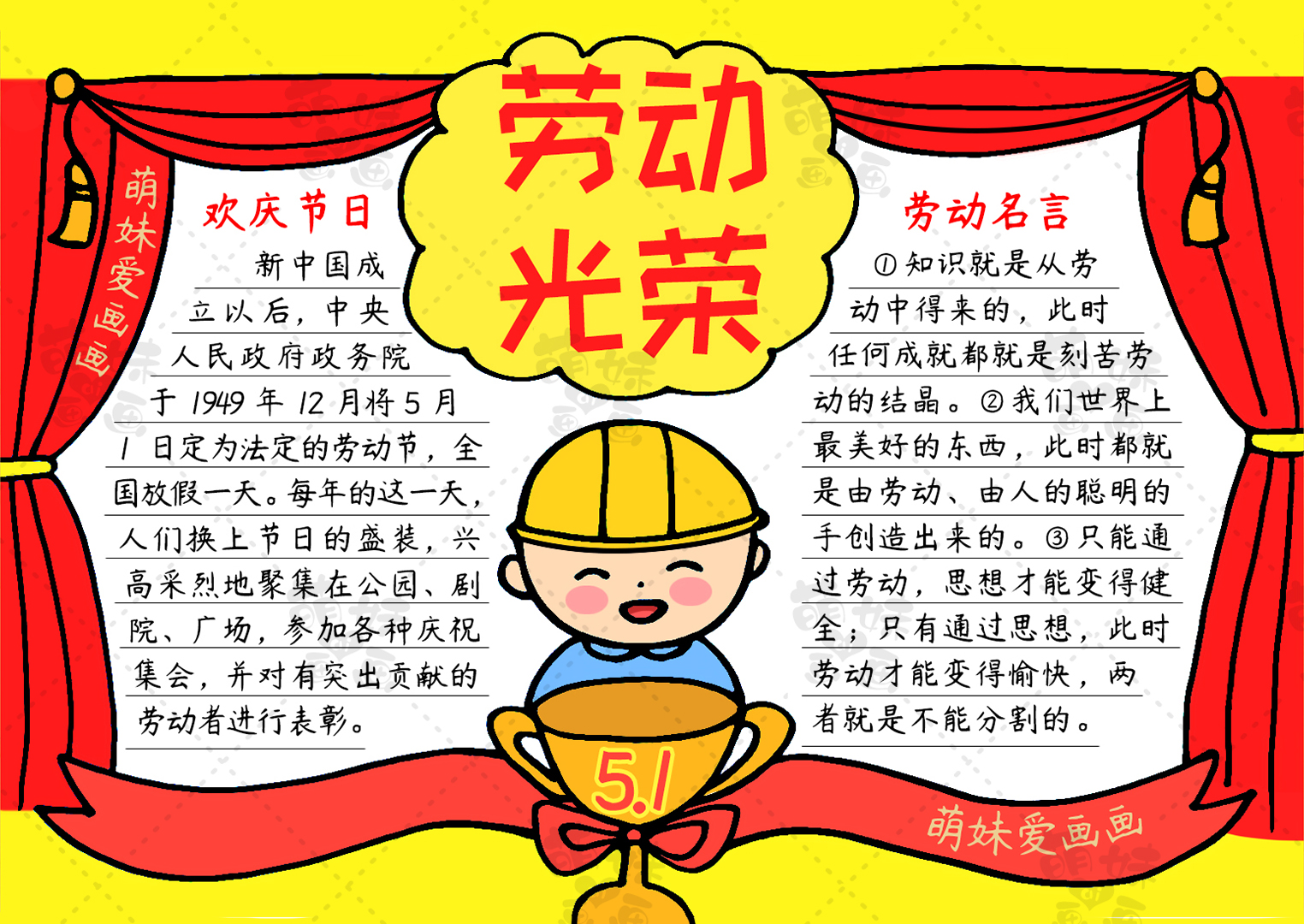 劳动节手抄报内容 劳动节内容文字简短-伙伴百科网-让你的生活充满