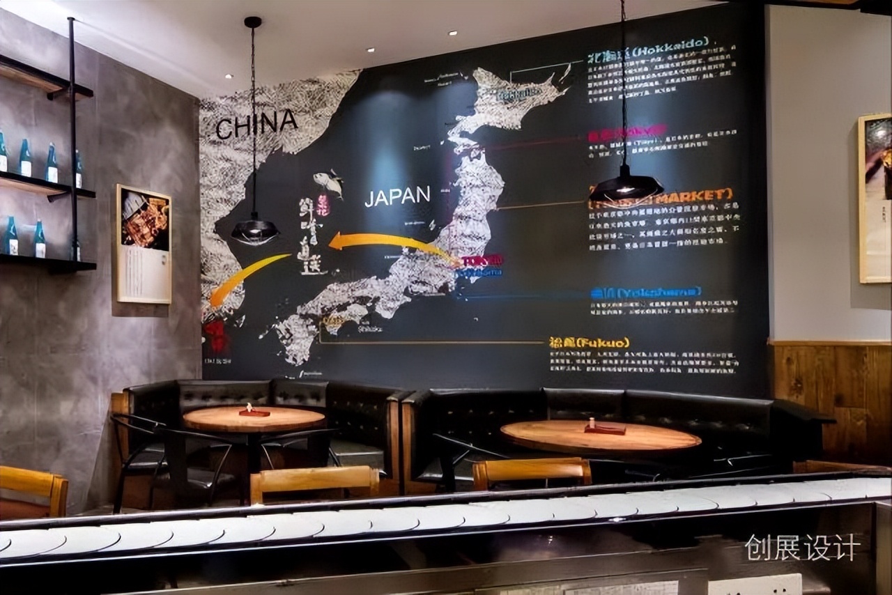 网红日式料理寿司店设计案例，东莞板井寿司，by创展空间设计