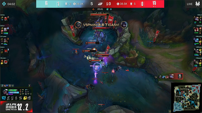 lpl2022春季赛回放(LOL-LPL：Rookie薇古丝灵性游走暴打老东家，V5让一追二2-1击败iG)