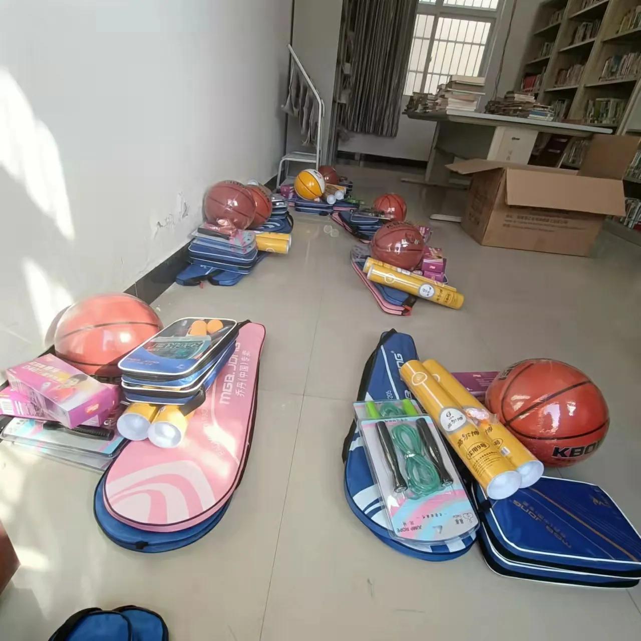 渭南市华州区杏林镇文化站免费为各村发放文体活动用品