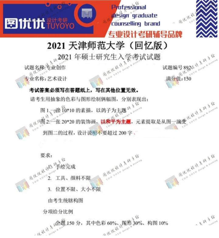 天津师范大学视觉传达（装饰画）考研—第5点必看