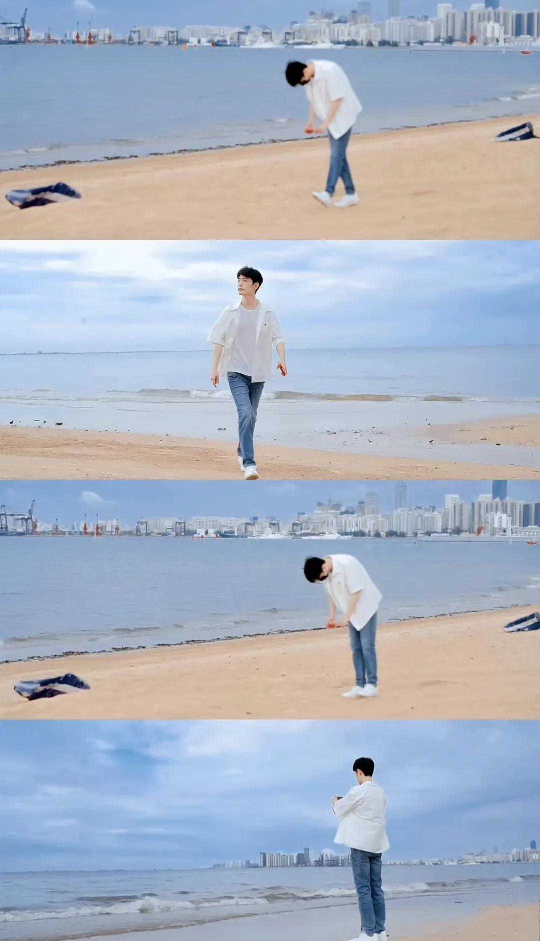 肖战海边大片花絮！白衬衫清爽帅气！笑容好甜好治愈