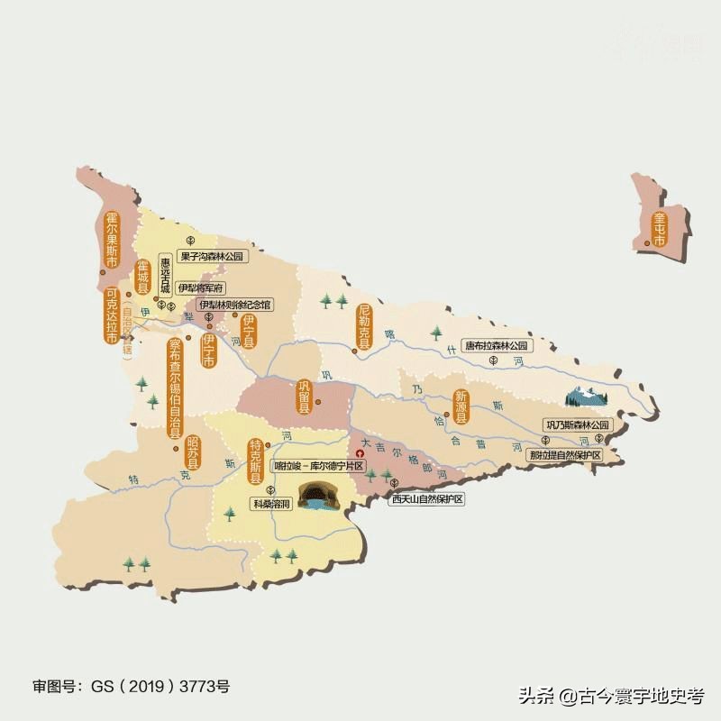 新疆维吾尔自治区各地市州、县地图