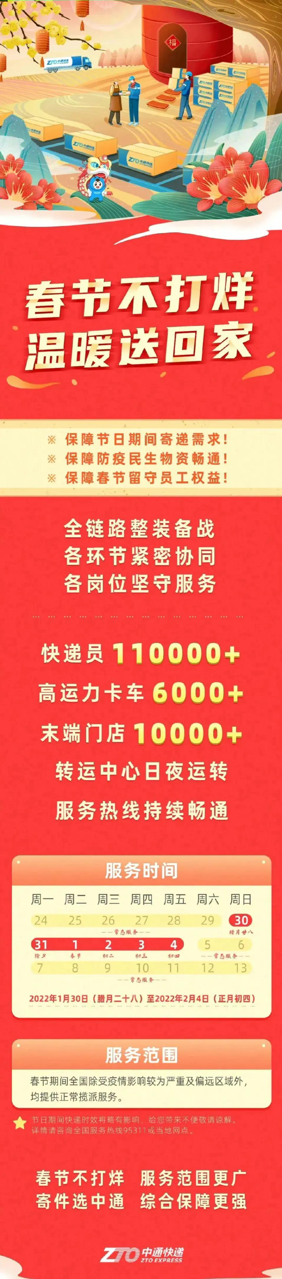 多家快递企业宣布：2022年“春节不打烊”