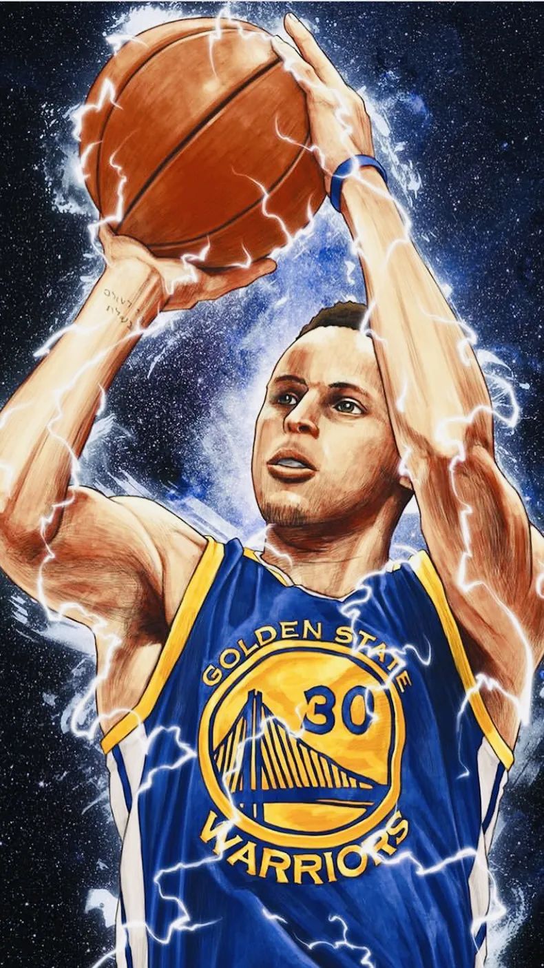 库里壁纸背影漫画(「球星壁纸第63期」:库里漫画壁纸,请拿走你偶像的