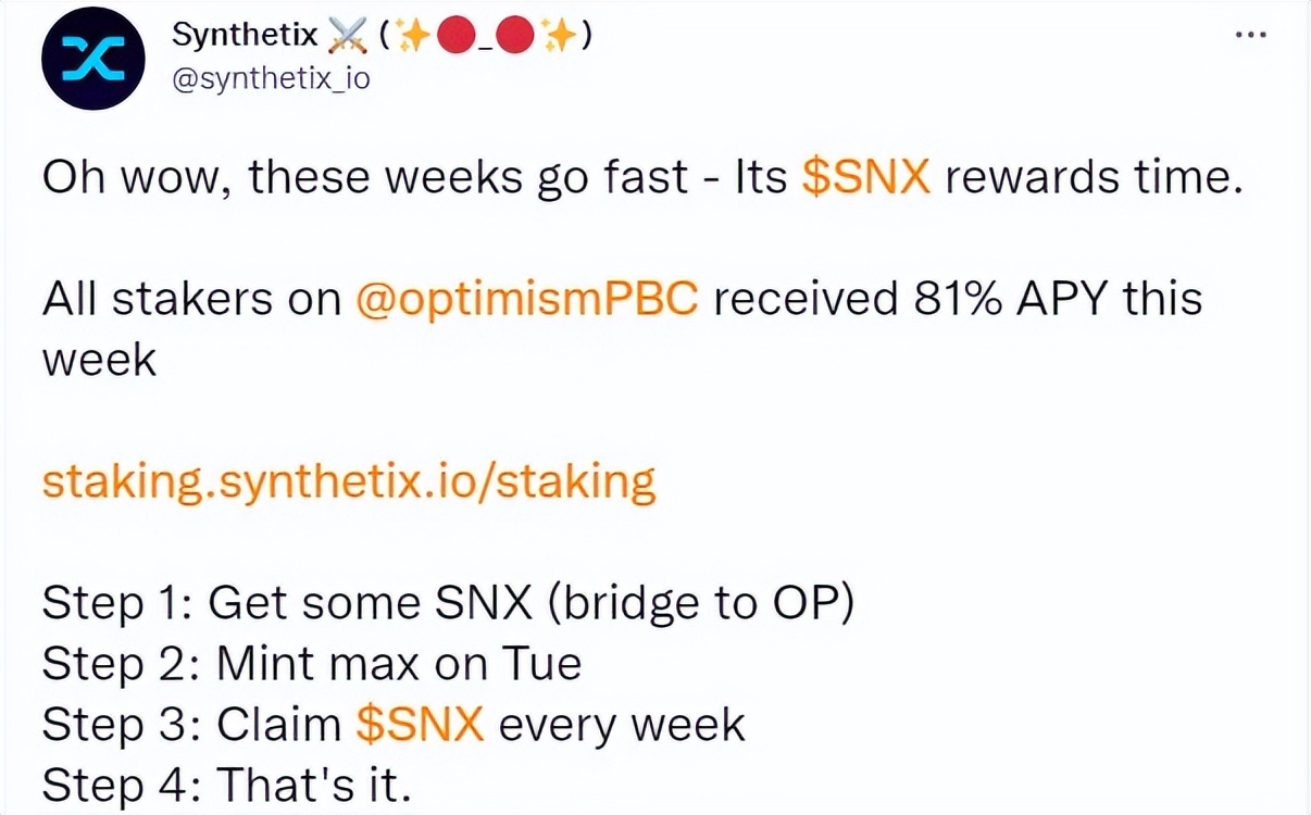 Synthetix (SNX) 集会以期待 L2 曲线战争和乐观空投公告
