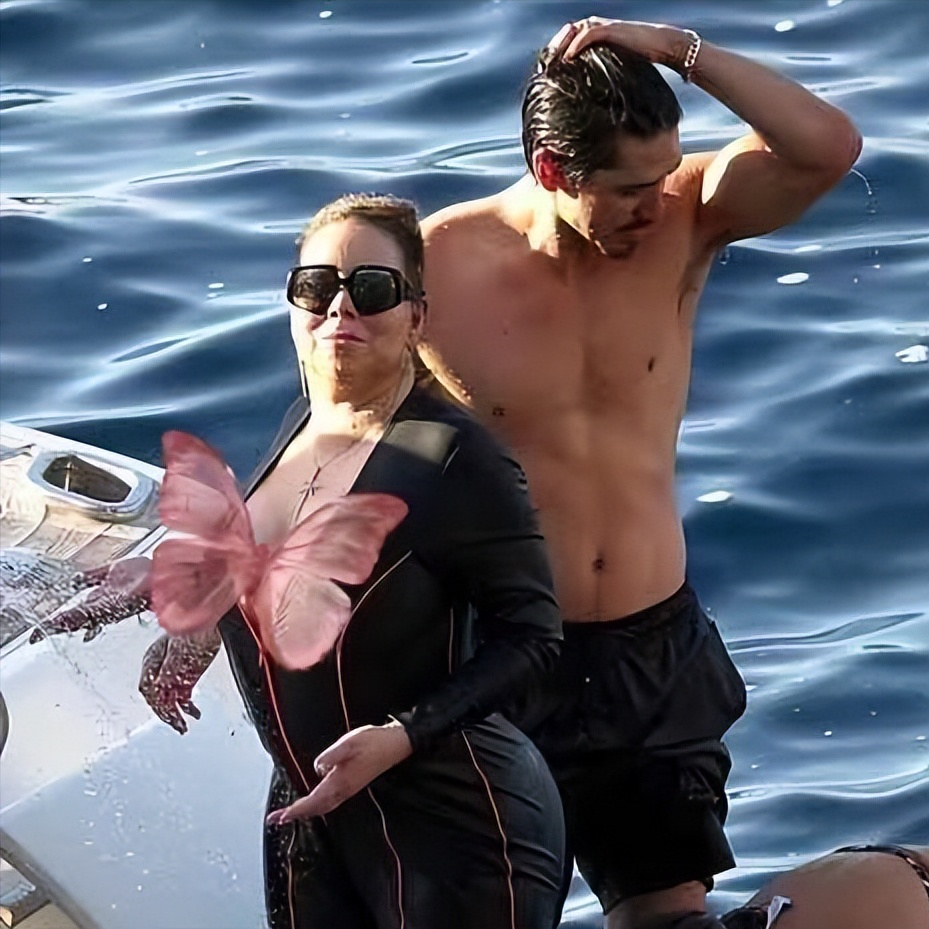 “花蝴蝶”玛利亚凯莉亮相胖得认不出！和鲜肉男友度假，成大妈了