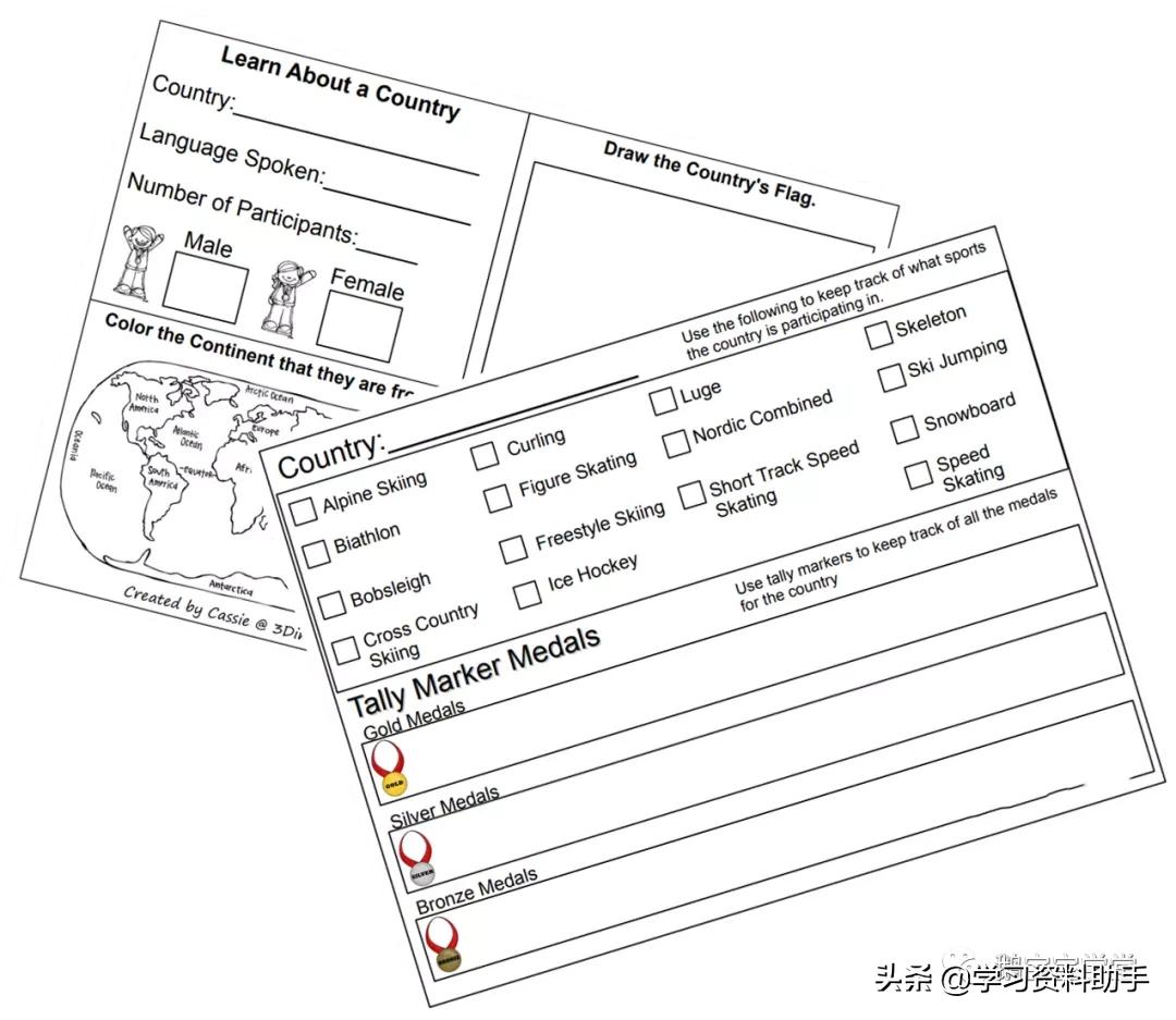北京奧林匹克運動會英文手抄報（免費領：冬奧會手抄報-All About Winter Olympics(含資源））