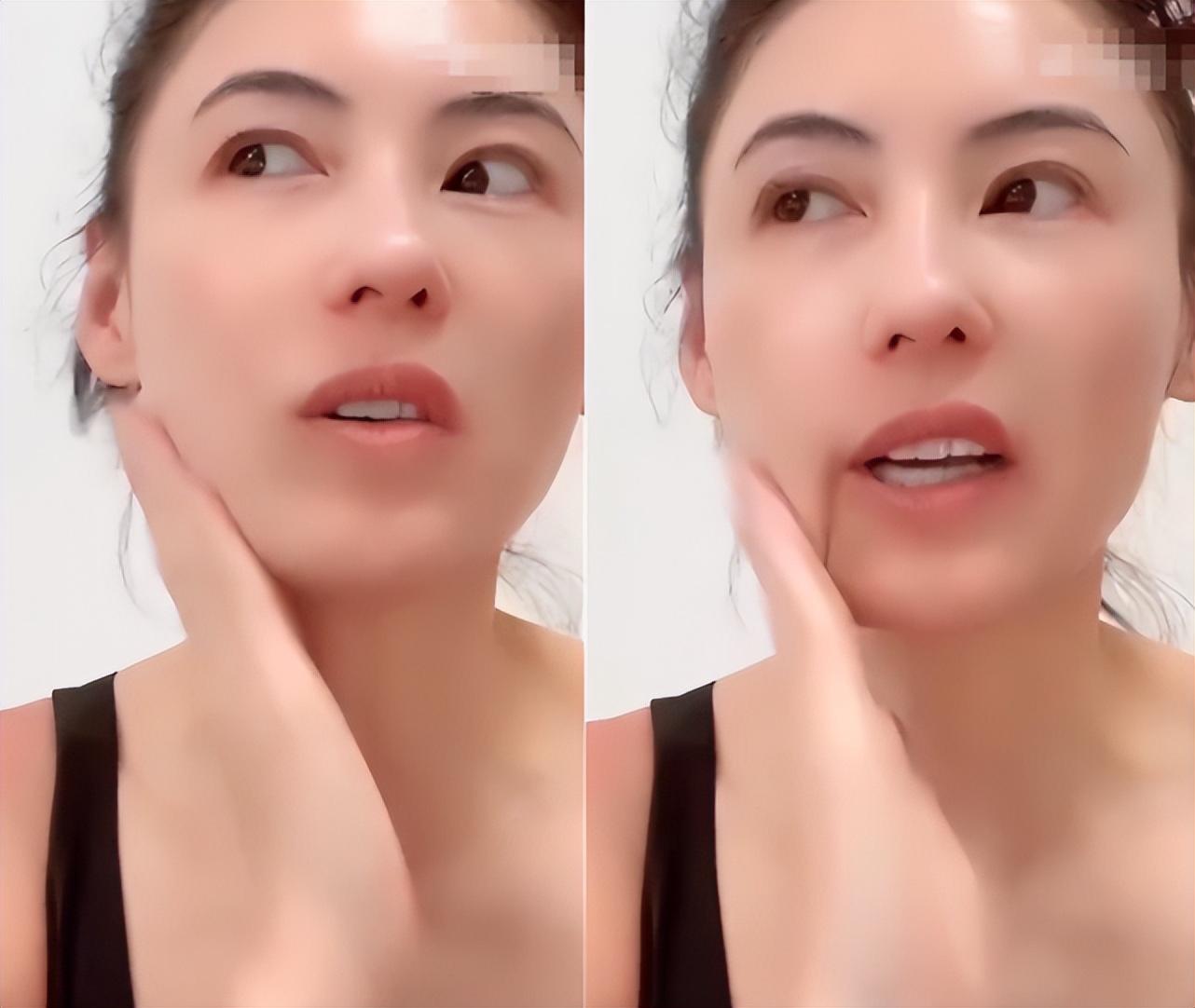 双乳都露出来的照片(41岁张柏芝游泳被晒伤，仅穿一件背心露出排骨胸，肩膀处又红又肿)