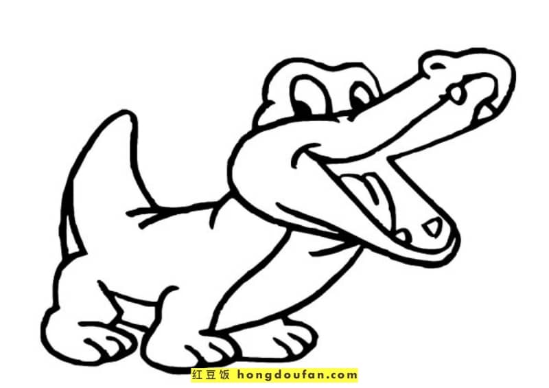 12张有趣可爱的卡通鳄鱼儿童涂色简笔画