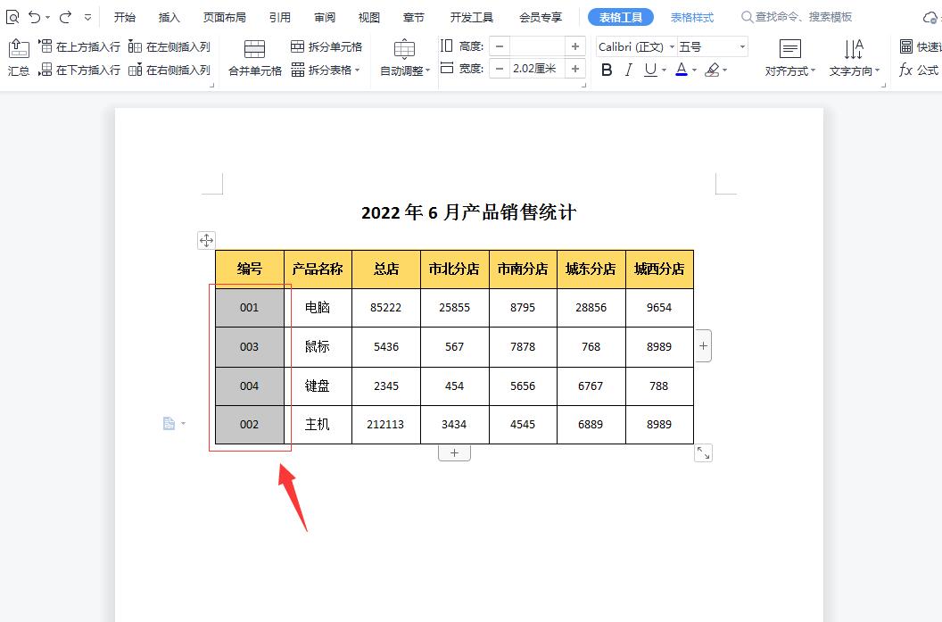 WPS中如何对word表格中数据进行排序(wps中word表格怎么排序)
