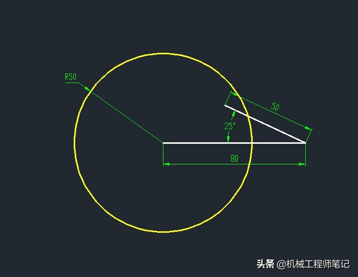 空间四边形怎么画(CAD巧用：已知4边长度和1个角度，绘制四边形)