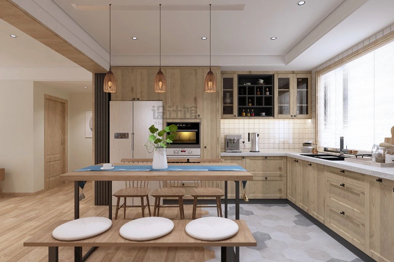 客厅墙面瓷砖装修效果图片(开放式厨房,贴什么瓷砖好?