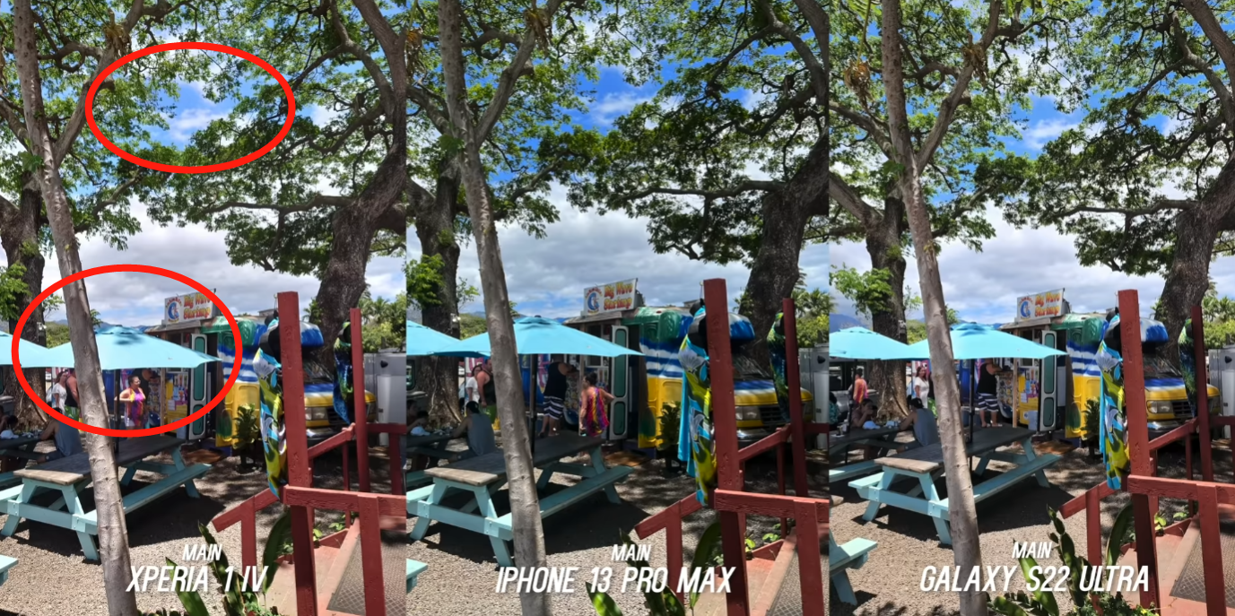 索尼XperiaIV、苹果13ProMax、三星S22UItra，天花板手机拍照对比