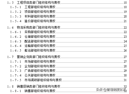 企业各部门组织结构设计与责权范本（56页）