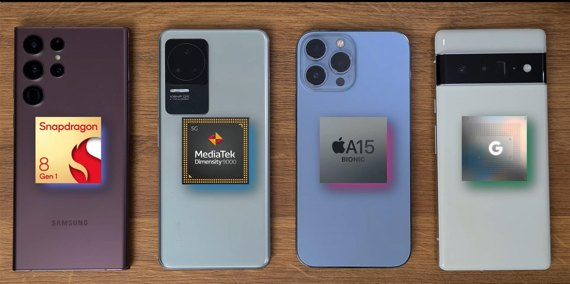 骁龙8Gen1、天玑9000、苹果A15、谷歌Tensor性能测试，差距太明显
