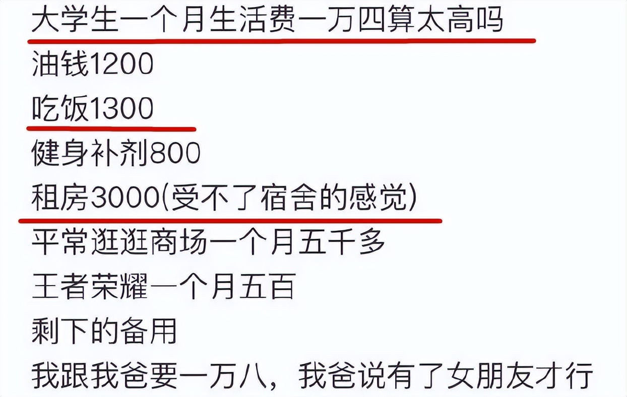大学生每月生活费等级表，第一级堪比荒野求生，学生囊中羞涩