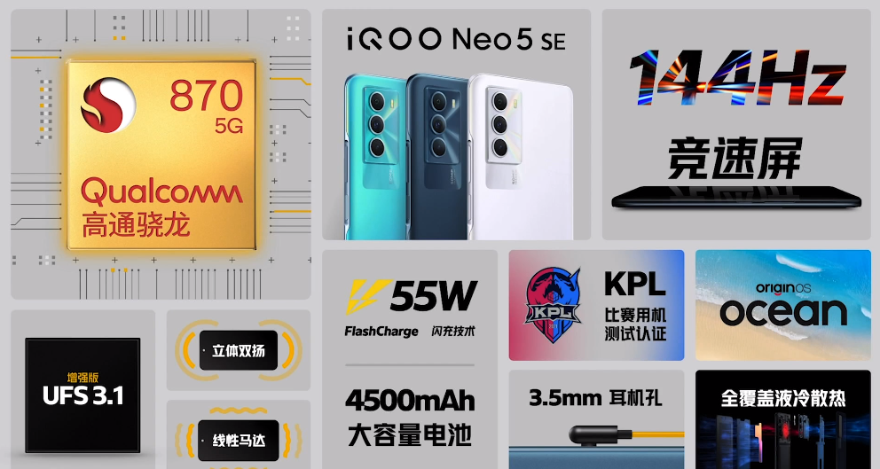 iQOO Neo5S手机正式发布!高导稀土散热,独显芯片带来极致游戏体验