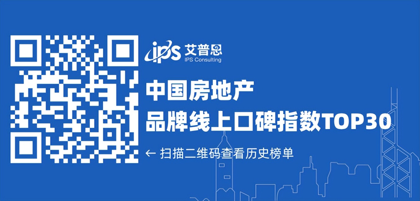 舆情指数｜2022年04月中国房地产品牌线上口碑指数TOP30